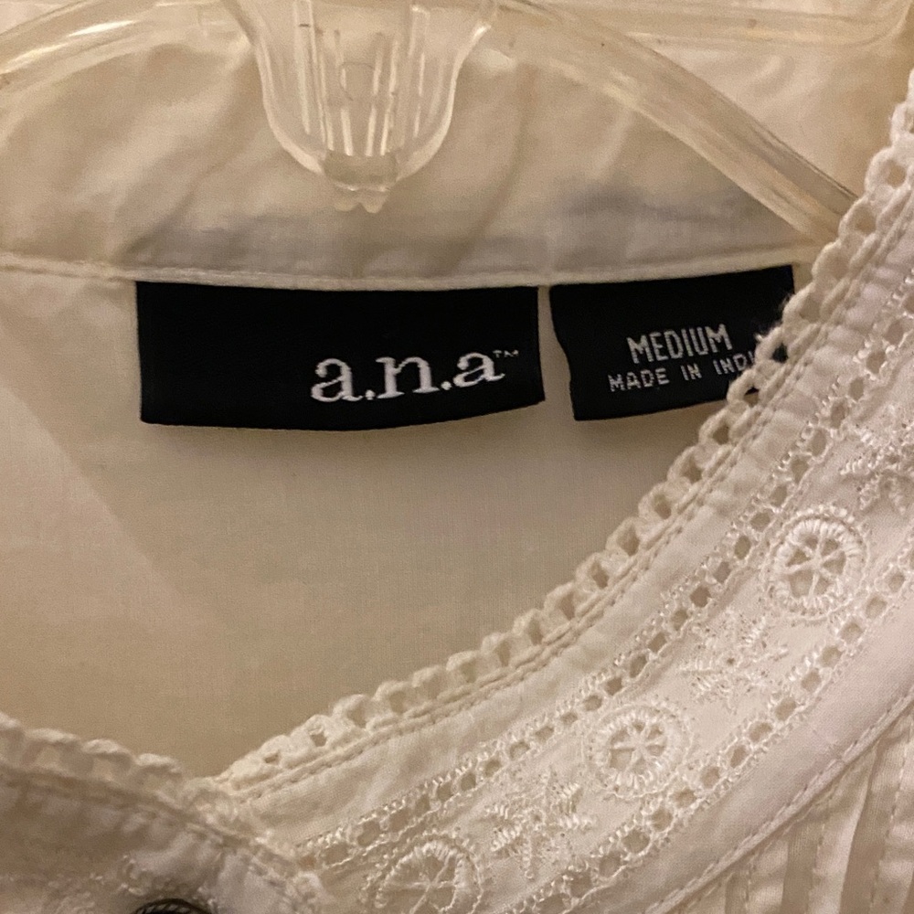 Ivory Embroidered button down top - Picture 2 of 10